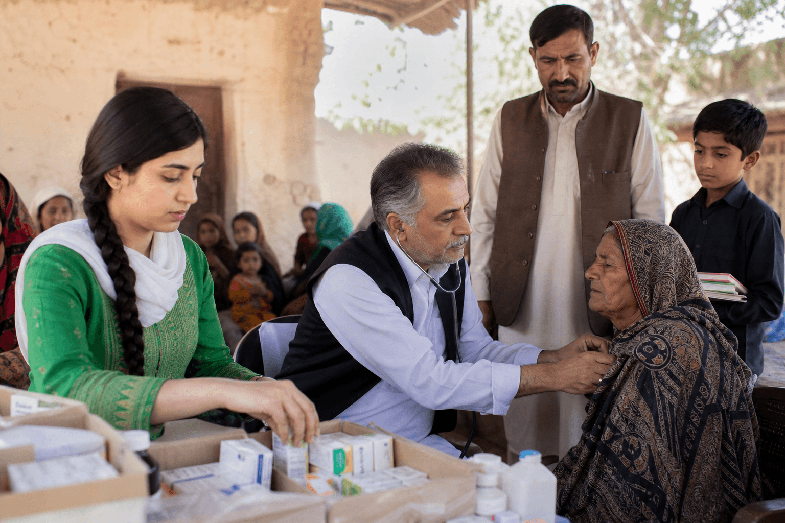 Medical camp care for underserved community members